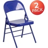 image:imageFlash Furniture 2 Pack HERCULES COLORBURST Series Cobalt Blue Triple Braced amp Double Hinged Metal Folding Chair
