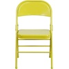 image:imageFlash Furniture 2 Pack HERCULES COLORBURST Series Twisted Citron Triple Braced amp Double Hinged Metal Folding Chair
