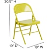 image:imageFlash Furniture 2 Pack HERCULES COLORBURST Series Twisted Citron Triple Braced amp Double Hinged Metal Folding Chair