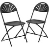 image:imageFlash Furniture 2 Pack HERCULES Series 650 lb Capacity White Plastic Fan Back Folding ChairBlack