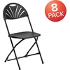 image:imageFlash Furniture 2 Pack HERCULES Series 650 lb Capacity White Plastic Fan Back Folding ChairBlack