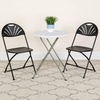 image:imageFlash Furniture 2 Pack HERCULES Series 650 lb Capacity White Plastic Fan Back Folding ChairBlack