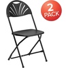 image:imageFlash Furniture 2 Pack HERCULES Series 650 lb Capacity White Plastic Fan Back Folding ChairBlack