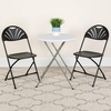 image:imageFlash Furniture 2 Pack HERCULES Series 650 lb Capacity White Plastic Fan Back Folding ChairBlack