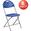image:imageFlash Furniture 2 Pack HERCULES Series 650 lb Capacity White Plastic Fan Back Folding ChairBlue