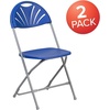 image:imageFlash Furniture 2 Pack HERCULES Series 650 lb Capacity White Plastic Fan Back Folding ChairBlue