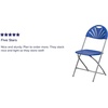 image:imageFlash Furniture 2 Pack HERCULES Series 650 lb Capacity White Plastic Fan Back Folding ChairBlue