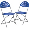 image:imageFlash Furniture 2 Pack HERCULES Series 650 lb Capacity White Plastic Fan Back Folding ChairBlue