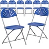 image:imageFlash Furniture 2 Pack HERCULES Series 650 lb Capacity White Plastic Fan Back Folding ChairBlue