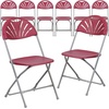 image:imageFlash Furniture 2 Pack HERCULES Series 650 lb Capacity White Plastic Fan Back Folding ChairBurgundy