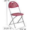 image:imageFlash Furniture 2 Pack HERCULES Series 650 lb Capacity White Plastic Fan Back Folding ChairBurgundy