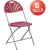 image:imageFlash Furniture 2 Pack HERCULES Series 650 lb Capacity White Plastic Fan Back Folding ChairBurgundy