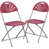 image:imageFlash Furniture 2 Pack HERCULES Series 650 lb Capacity White Plastic Fan Back Folding ChairBurgundy
