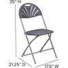 image:imageFlash Furniture 2 Pack HERCULES Series 650 lb Capacity White Plastic Fan Back Folding ChairCharcoal