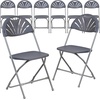 image:imageFlash Furniture 2 Pack HERCULES Series 650 lb Capacity White Plastic Fan Back Folding ChairCharcoal