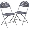 image:imageFlash Furniture 2 Pack HERCULES Series 650 lb Capacity White Plastic Fan Back Folding ChairCharcoal