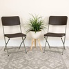 image:imageFlash Furniture 2 Pack HERCULES Series Brown Rattan Plastic Folding Chair with Gray FrameSet of 2