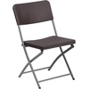 image:imageFlash Furniture 2 Pack HERCULES Series Brown Rattan Plastic Folding Chair with Gray FrameSet of 2