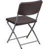 image:imageFlash Furniture 2 Pack HERCULES Series Brown Rattan Plastic Folding Chair with Gray FrameSet of 2