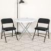 image:imageFlash Furniture 2 Pack HERCULES Series Curved Triple Braced amp Double Hinged Brown Patterned Fabric Metal Folding ChairBlack Patterned