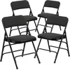 image:imageFlash Furniture 2 Pack HERCULES Series Curved Triple Braced amp Double Hinged Brown Patterned Fabric Metal Folding ChairBlack Patterned