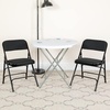 image:imageFlash Furniture 2 Pack HERCULES Series Curved Triple Braced amp Double Hinged Brown Patterned Fabric Metal Folding ChairBlack Patterned