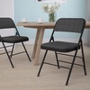 image:imageFlash Furniture 2 Pack HERCULES Series Curved Triple Braced amp Double Hinged Brown Patterned Fabric Metal Folding ChairBlack Patterned