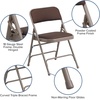 image:imageFlash Furniture 2 Pack HERCULES Series Curved Triple Braced amp Double Hinged Brown Patterned Fabric Metal Folding ChairBrown Patterned