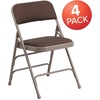 image:imageFlash Furniture 2 Pack HERCULES Series Curved Triple Braced amp Double Hinged Brown Patterned Fabric Metal Folding ChairBrown Patterned