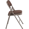 image:imageFlash Furniture 2 Pack HERCULES Series Curved Triple Braced amp Double Hinged Brown Patterned Fabric Metal Folding ChairBrown Patterned