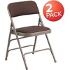 image:imageFlash Furniture 2 Pack HERCULES Series Curved Triple Braced amp Double Hinged Brown Patterned Fabric Metal Folding ChairBrown Patterned