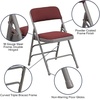 image:imageFlash Furniture 2 Pack HERCULES Series Curved Triple Braced amp Double Hinged Brown Patterned Fabric Metal Folding ChairBurgundy Patterned