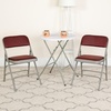 image:imageFlash Furniture 2 Pack HERCULES Series Curved Triple Braced amp Double Hinged Brown Patterned Fabric Metal Folding ChairBurgundy Patterned