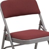 image:imageFlash Furniture 2 Pack HERCULES Series Curved Triple Braced amp Double Hinged Brown Patterned Fabric Metal Folding ChairBurgundy Patterned