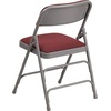 image:imageFlash Furniture 2 Pack HERCULES Series Curved Triple Braced amp Double Hinged Brown Patterned Fabric Metal Folding ChairBurgundy Patterned