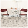 image:imageFlash Furniture 2 Pack HERCULES Series Curved Triple Braced amp Double Hinged Brown Patterned Fabric Metal Folding ChairBurgundy Patterned