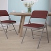 image:imageFlash Furniture 2 Pack HERCULES Series Curved Triple Braced amp Double Hinged Brown Patterned Fabric Metal Folding ChairBurgundy Patterned