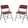 image:imageFlash Furniture 2 Pack HERCULES Series Curved Triple Braced amp Double Hinged Brown Patterned Fabric Metal Folding ChairBurgundy Patterned