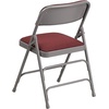 image:imageFlash Furniture 2 Pack HERCULES Series Curved Triple Braced amp Double Hinged Brown Patterned Fabric Metal Folding ChairBurgundy Patterned