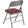 image:imageFlash Furniture 2 Pack HERCULES Series Curved Triple Braced amp Double Hinged Brown Patterned Fabric Metal Folding ChairBurgundy Patterned