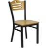 image:imageFlash Furniture 30 Square Black Laminate Table Set with 4 Wood Slat Back Metal Chairs  Natural Wood Seat