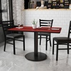 image:imageFlash Furniture 30 x 48 Rectangular Black Laminate Table Top with 24 Round Table Height BaseMahogany