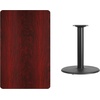 image:imageFlash Furniture 30 x 48 Rectangular Black Laminate Table Top with 24 Round Table Height BaseMahogany