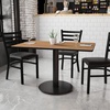 image:imageFlash Furniture 30 x 48 Rectangular Black Laminate Table Top with 24 Round Table Height BaseWalnut