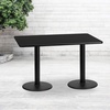 image:imageFlash Furniture 30 x 60 Rectangular Black Laminate Table Top with 18 Round Table Height BasesBlack