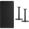 image:imageFlash Furniture 30 x 60 Rectangular Black Laminate Table Top with 18 Round Table Height BasesBlack