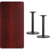 image:imageFlash Furniture 30 x 60 Rectangular Black Laminate Table Top with 18 Round Table Height BasesMahogany
