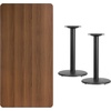 image:imageFlash Furniture 30 x 60 Rectangular Black Laminate Table Top with 18 Round Table Height BasesWalnut