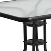 image:imageFlash Furniture 315 Glass Metal Table and 2 Black Rattan Bistro Chairs PatioRestaurant Stackable Dining Set