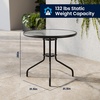 image:imageFlash Furniture 315 Round Glass Metal Table with 4 Black Metal Aluminum Slat Stack ChairsBlack